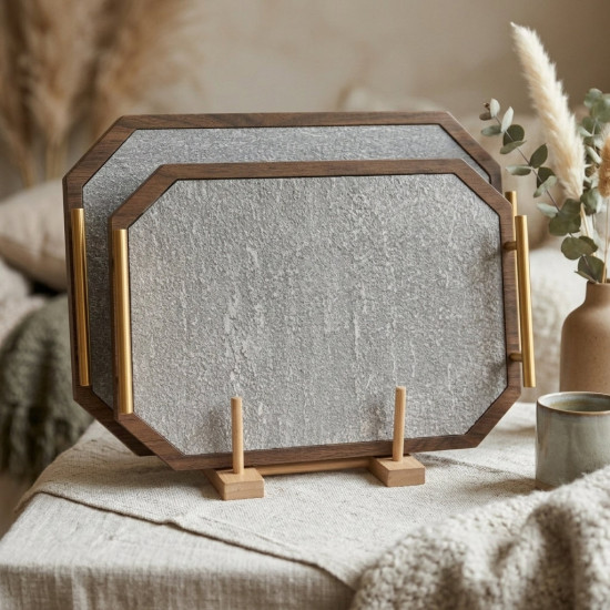 Wooden Tray Set 2 Pcs